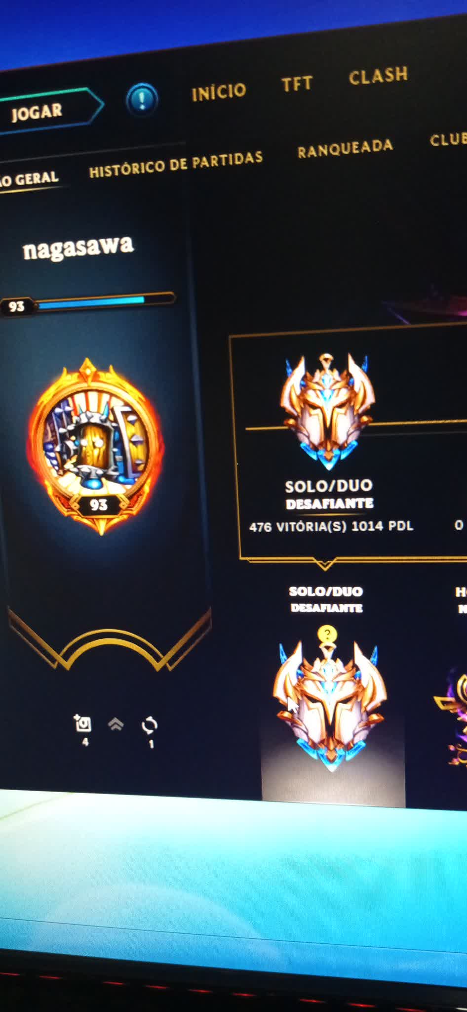 Perfil Desafiante 476 vitórias 1014 PdL