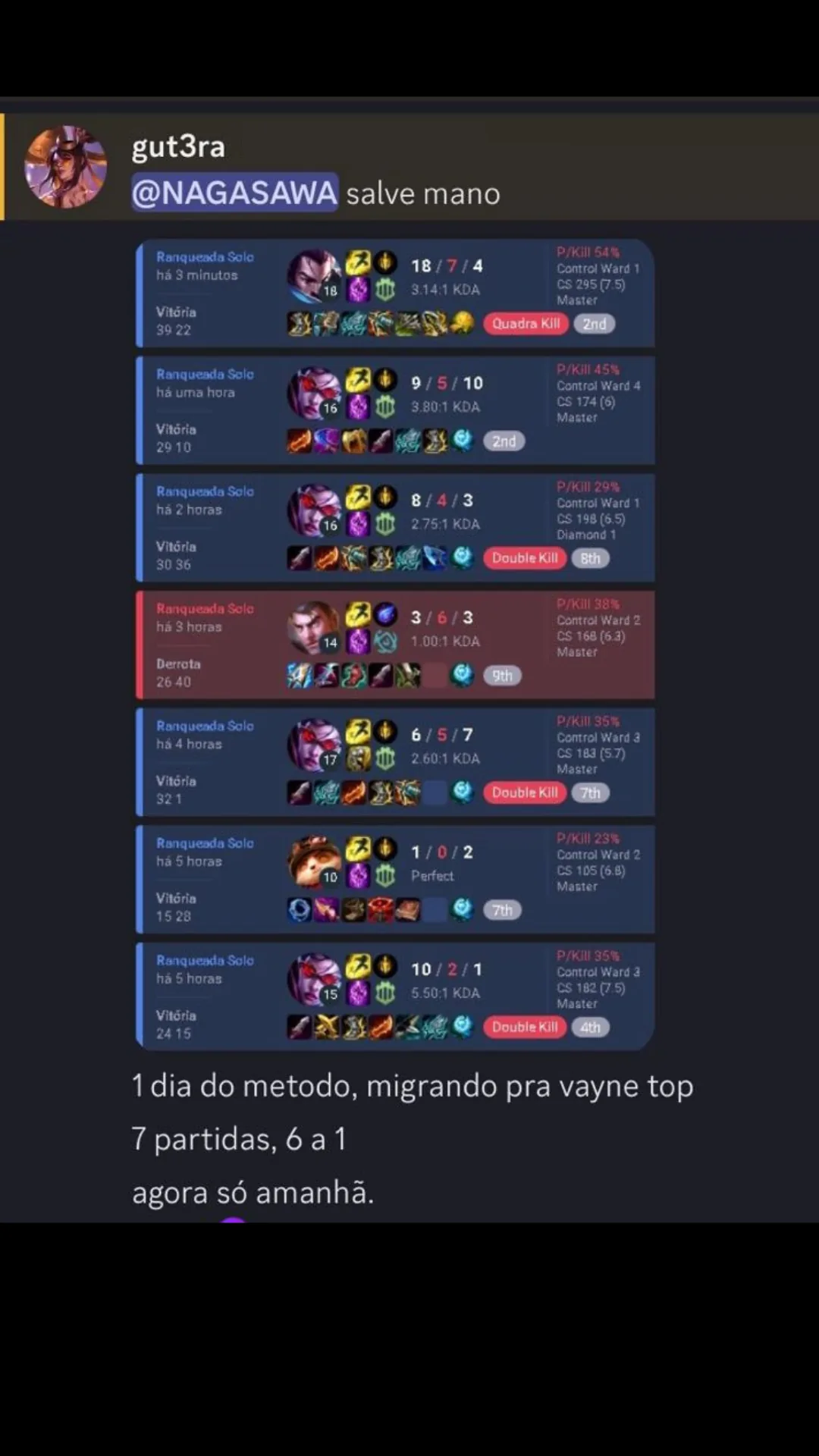 Depoimento de aluno — subida de elo